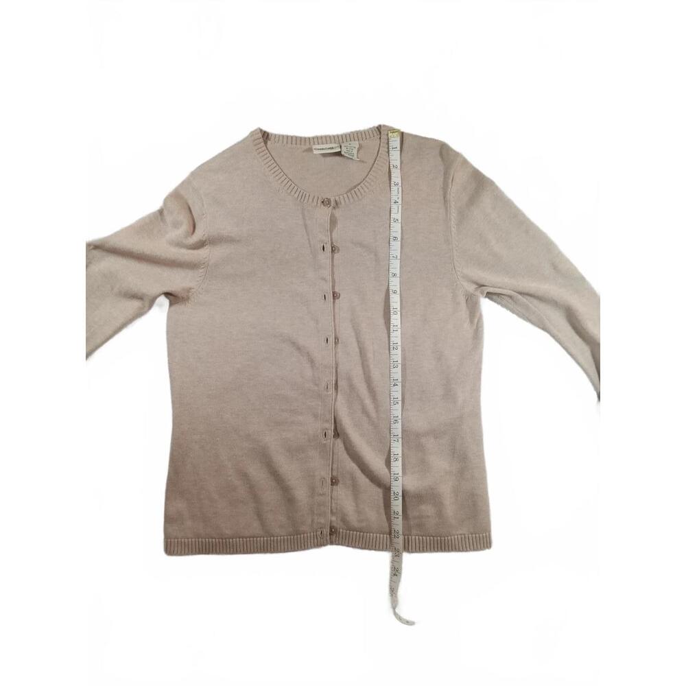 Cherokee Beige Button-Up Cotton Cardigan Sweater Small - Picture 5 of 7